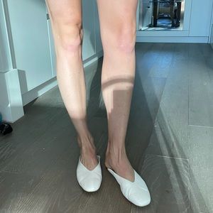 Vince white leather slides